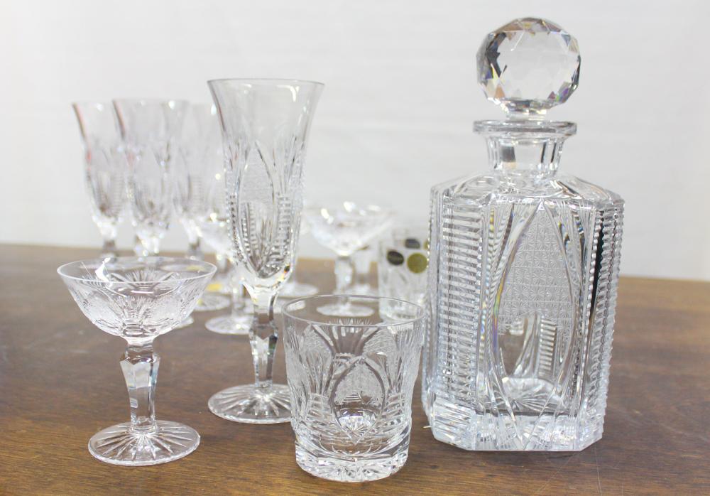 Appraisal: NINETEEN PIECE CZECH CUT CRYSTAL DRINKWARE SET comprised of fluted