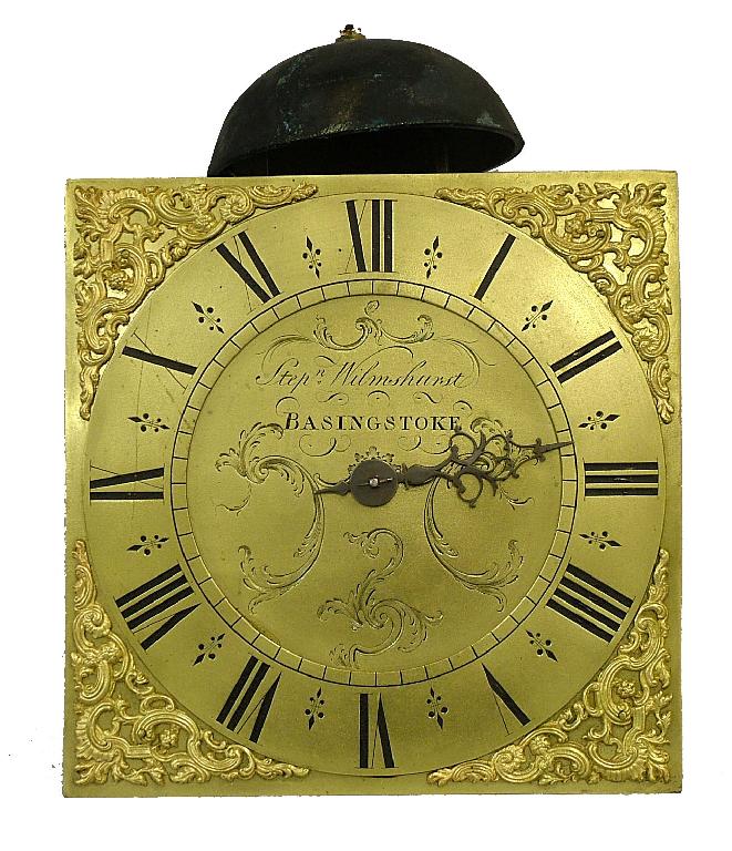 Appraisal: Thirty hour longcase clock birdcage movement the square brass gilded