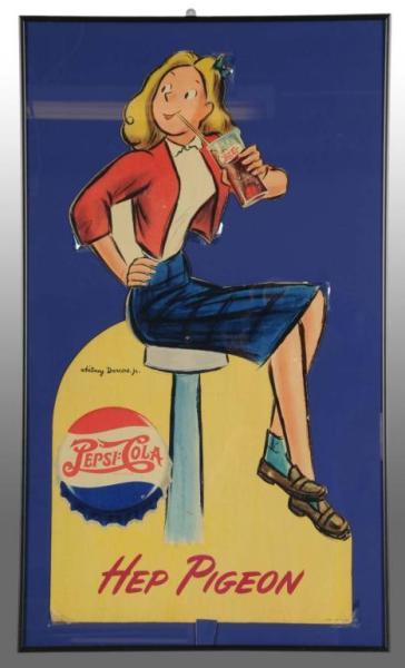 Appraisal: Cardboard Pepsi-Cola Hep Pigeon Sign Description Rare with strong colors