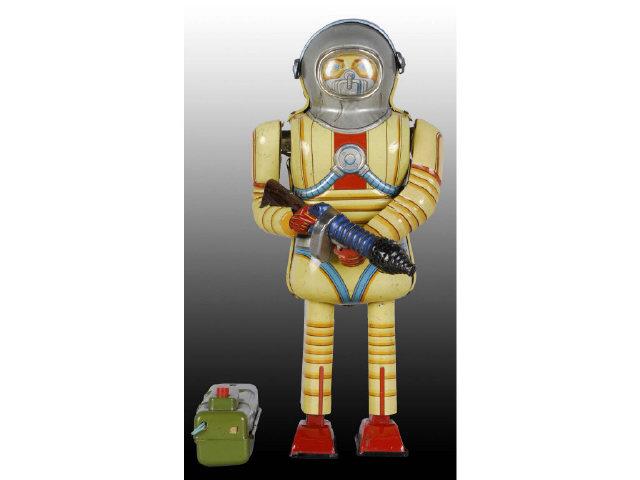 Appraisal: Japanese Tin Earth Man Astronaut Toy Description Remote control Battery