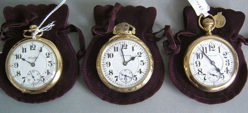 Appraisal: Three Hamilton pocket watches to include a Hamilton -jewel S