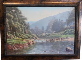 Appraisal: Large Signed Cuban River Landscape Large Signed Cuban River Landscape