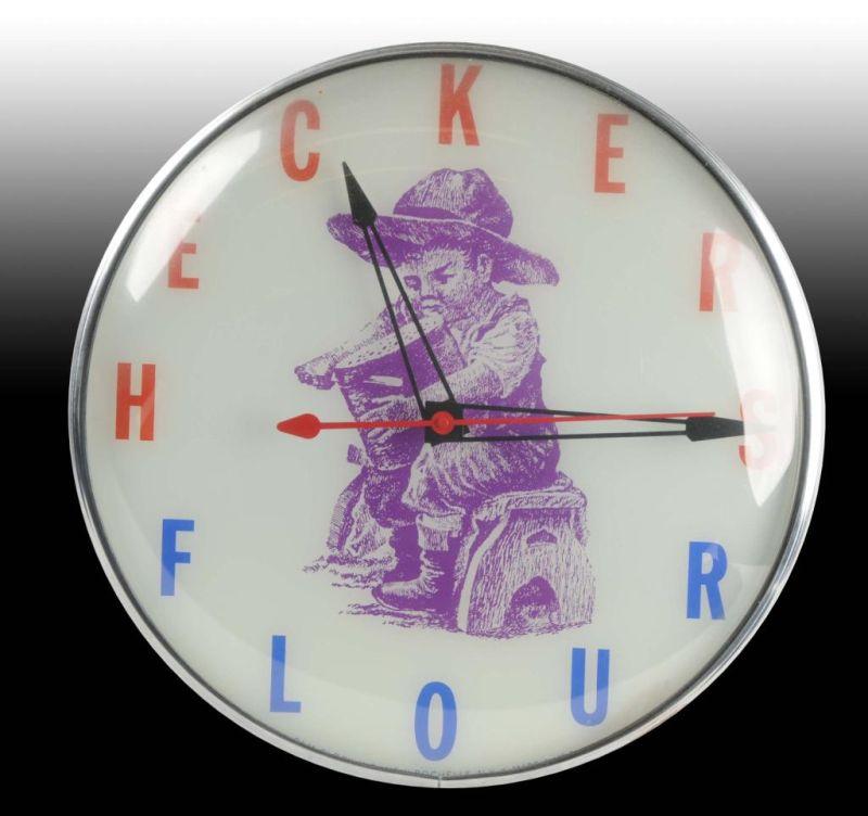 Appraisal: Heckers Flour Electric Light-Up Clock Description Marked Pam Unused condition