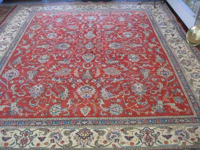 Appraisal: Mahal Persian Handmade Room Size Rug elegant floral red field