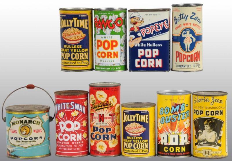 Appraisal: Lot of Popcorn Tins Description Most are tin litho and