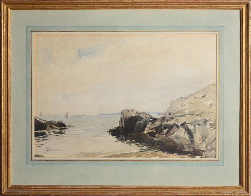 Appraisal: ALFRED THOMPSON BRICHER - SEASCAPE Watercolor on paper signed 'AT