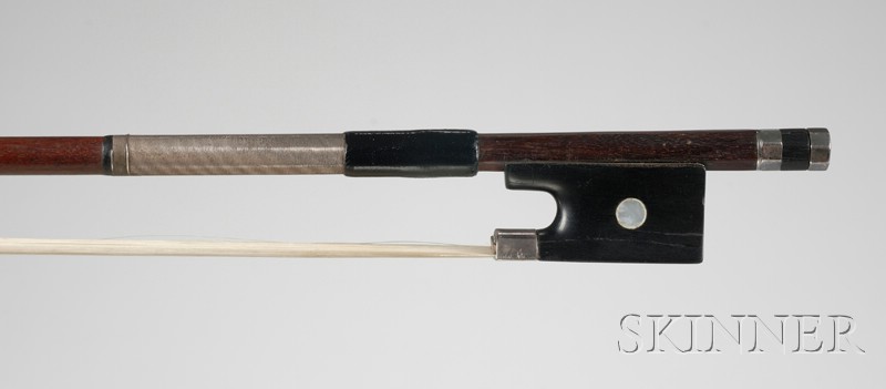 Appraisal: French Silver Mounted Violin Bow Attributed to Dominique Peccatte the