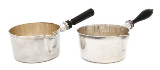 Appraisal: Two French Silver Handled Sauce Dishes the first with maker's