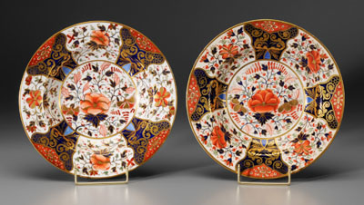 Appraisal: Two Derby porcelain bowls hand painted in the Imari style