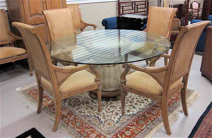 Appraisal: DINING TABLE AND CHAIR SET Thomasville Furniture Industries Thomasville North