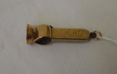 Appraisal: A CT GOLD CIGAR CUTTER chased with initials wide