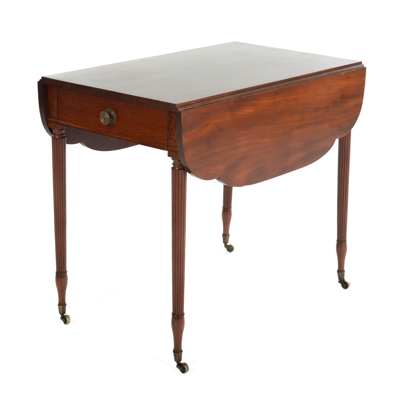 Appraisal: FEDERAL MAHOGANY DROP LEAF PEMBROKE TABLE Baltimore Maryland circa with