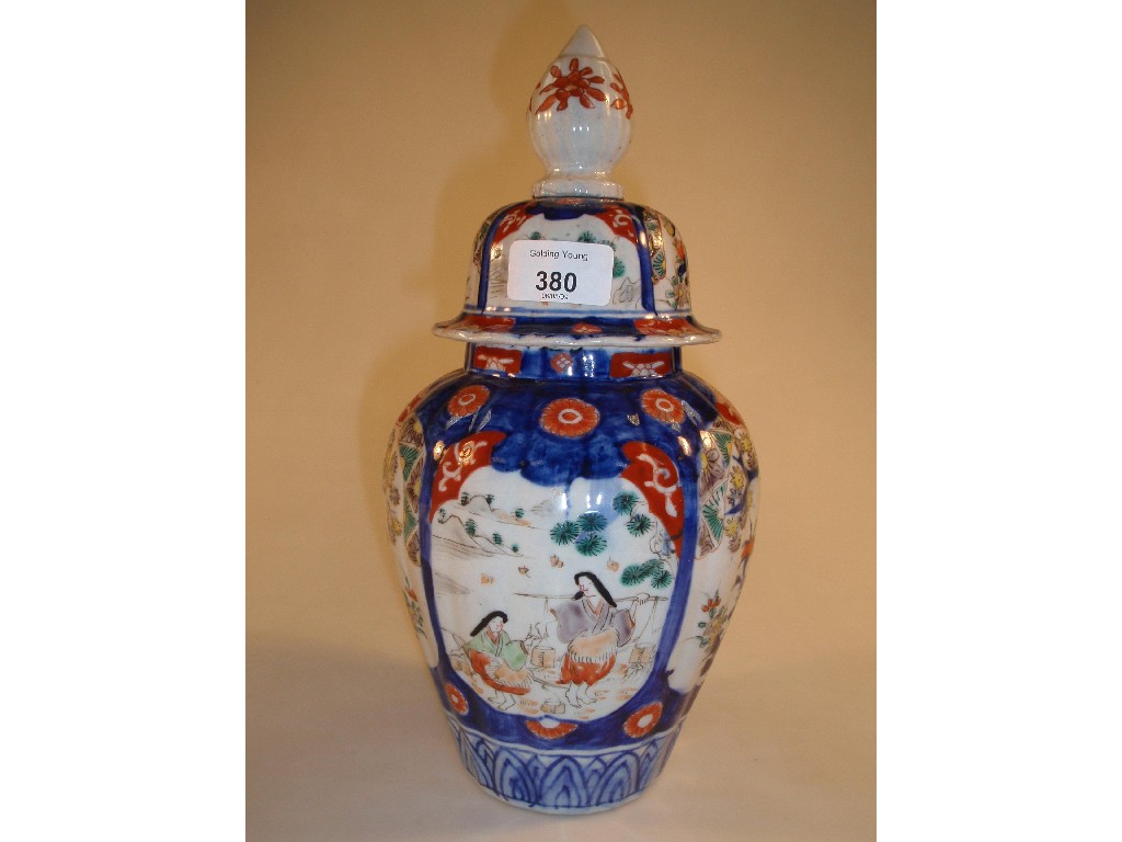 Appraisal: A Japanese Imari vase and cover of ovoid form painted