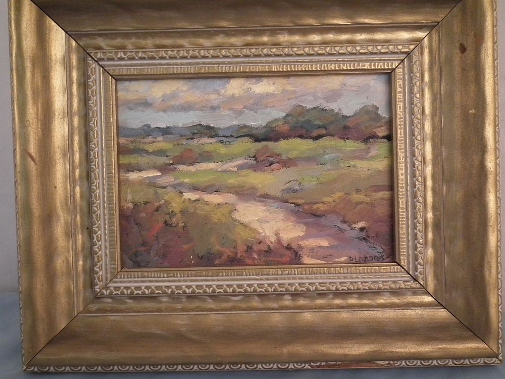 Appraisal: DAVID LAZARUS NANTUCKET MARSH PAINTING Small impressionist oil painting titled