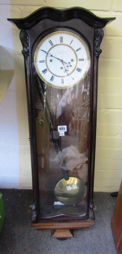 Appraisal: A Vienna regulator type wall clock late th century the