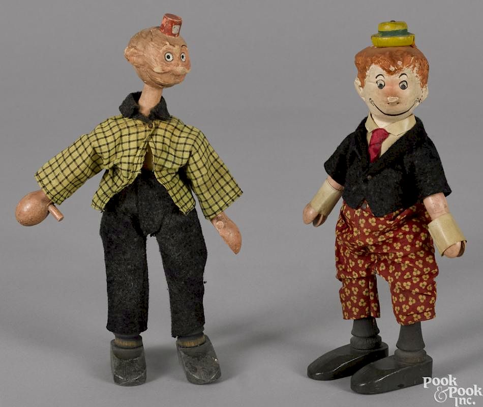 Appraisal: Two Schoenhut painted wood comic figures to include Boob McNutt