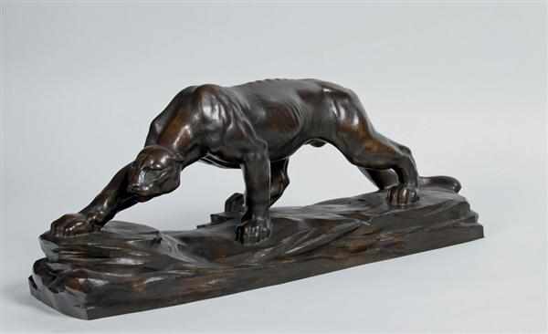 Appraisal: LACI DE GERENDAY American - ''Cougar'' bronze signed impressed Modern