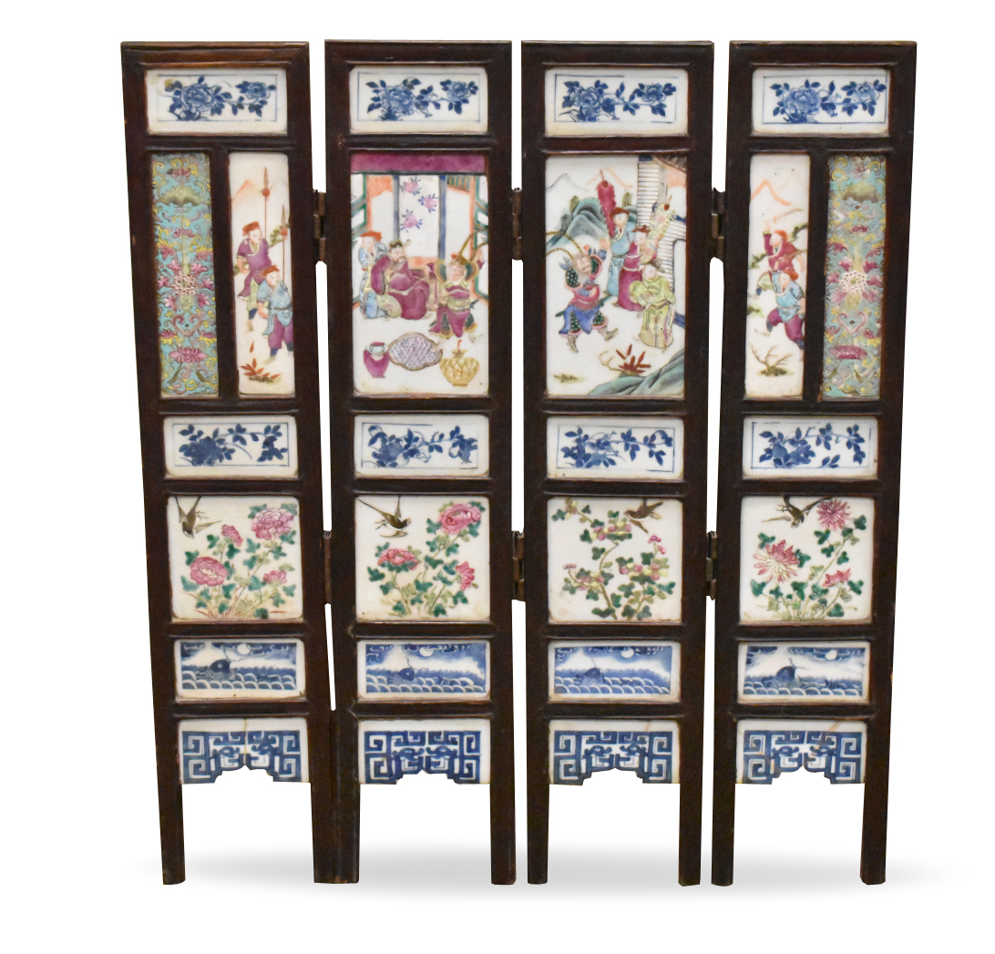 Appraisal: set of Chinese Famille Rose framed panels dated to Tongzhi