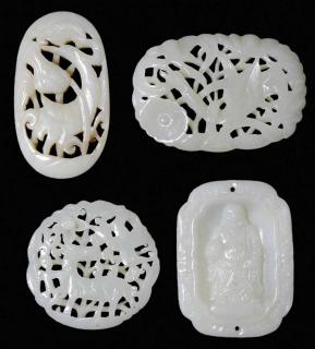 Appraisal: Four Carved Jade Objects Chinese th and th century one