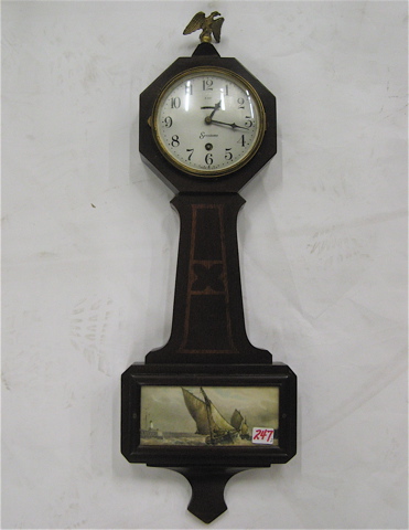 Appraisal: TWO AMERICAN CLOCKS Ingraham Venetian No shelf clock and a