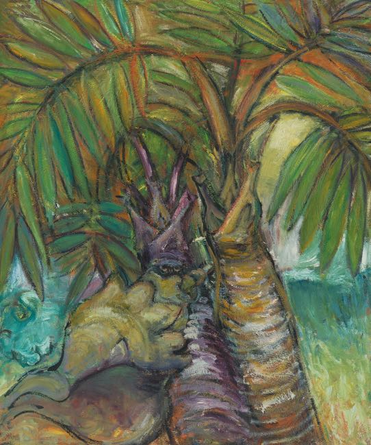 Appraisal: STEPHEN POLING AMERICAN CONTEMPORARY x Palm Trees Oil on canvas