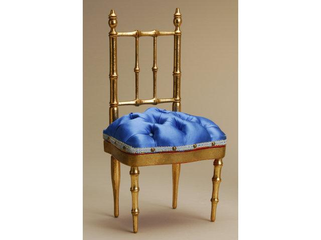 Appraisal: French Gilt Wood Doll Size Side Chair Form Box France