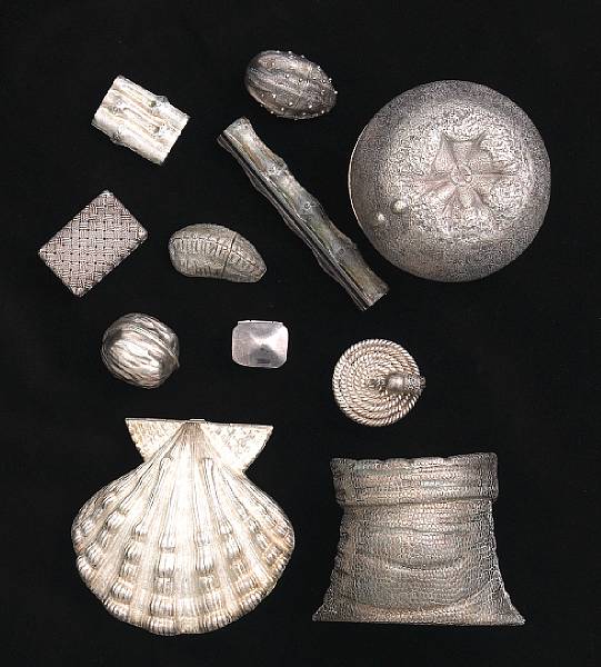 Appraisal: SilverFrom the Estate of Phyllis Butterfield Comprising clam form box