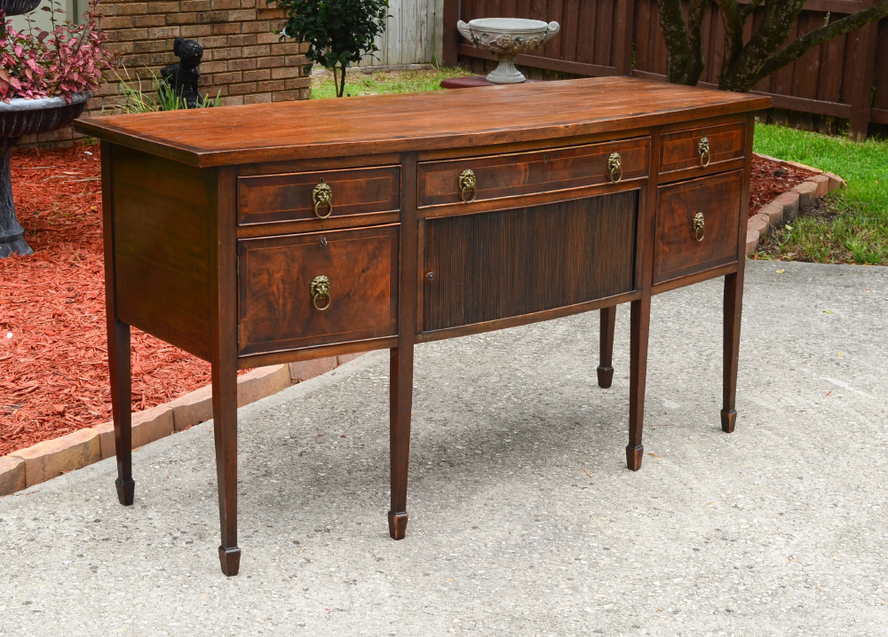 Appraisal: TH CENTURY SHERATON STYLE SIDEBOARD Top and front with slight