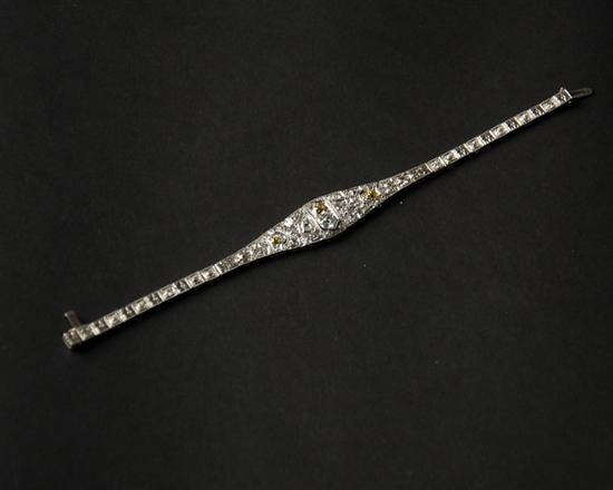 Appraisal: A Diamond and Platinum Art Deco Bracelet having a platinum