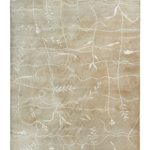 Appraisal: A Contemporary Wool Rug TH CENTURY Beige and with white