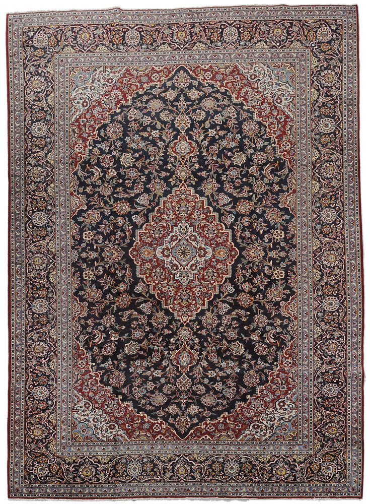 Appraisal: Kashan Carpet Persian th century brick red and ivory central