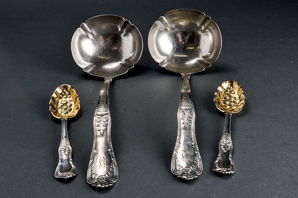 Appraisal: Tiffany Regent Silver-Plate Berry Spoons Ladles Tiffany Co Regent pattern