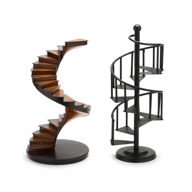 Appraisal: TWO MODEL SPIRAL STAIRCASES INCLUDING ONE BY AUTHENTIC MODELS Contemporary