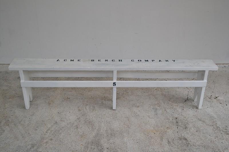 Appraisal: A WHITE TIMBER 'ACME' BENCH A WHITE TIMBER 'ACME' BENCH