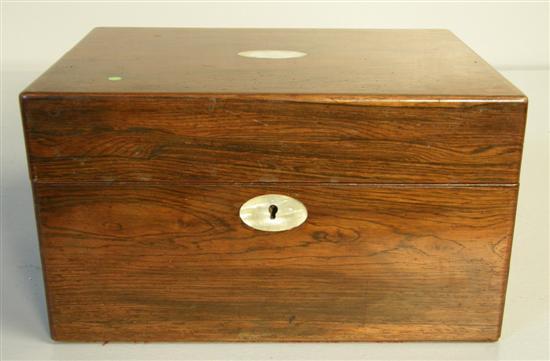 Appraisal: th century ladies mahogany dressing case the top inset with