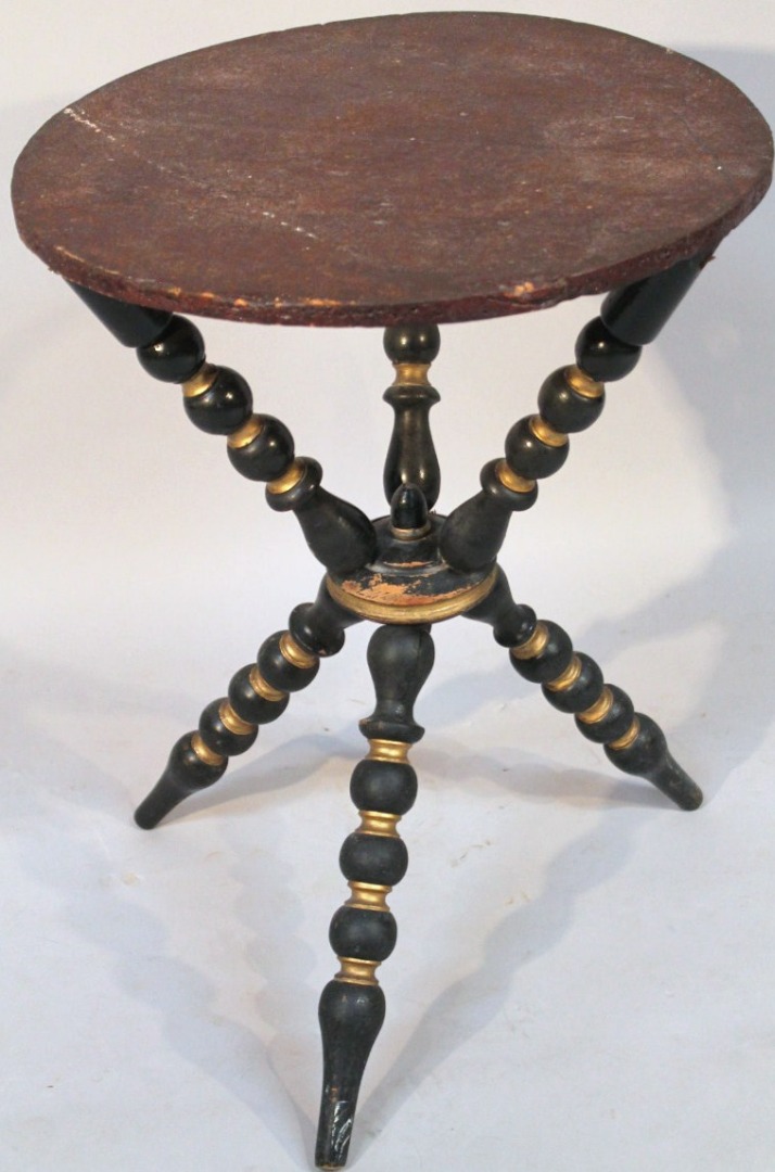 Appraisal: A late thC ebonised fortune teller's or conjuror's table the