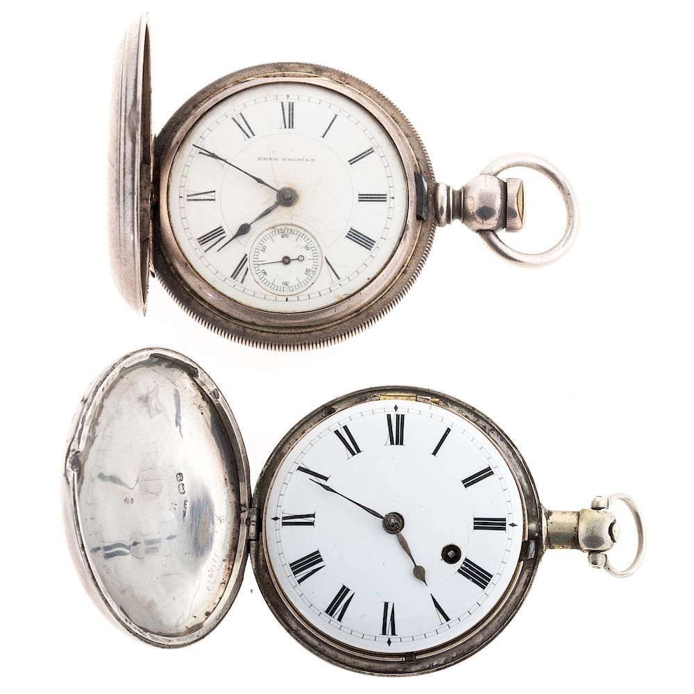 Appraisal: Two Vintage Pocket Watches in Silver Silver Waltham Watch Co