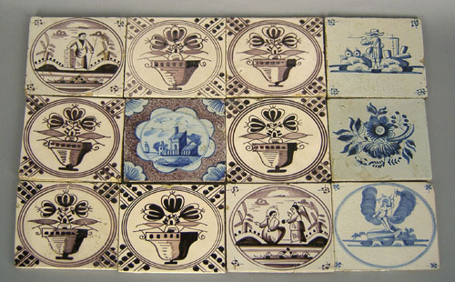 Appraisal: Twelve delft tiles