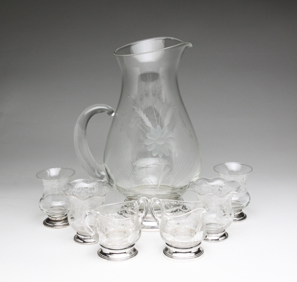 Appraisal: American th century Including a pitcher h cream and sugar