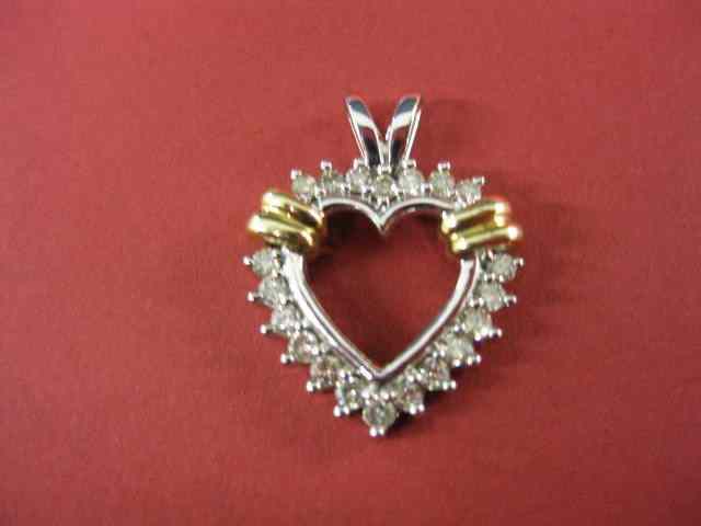 Appraisal: Diamond Heart Pendant diamonds totaling carat in k white gold