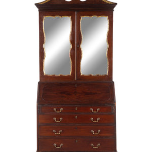 Appraisal: A George II Parcel Gilt Mahogany Secretary Bookcase Late th