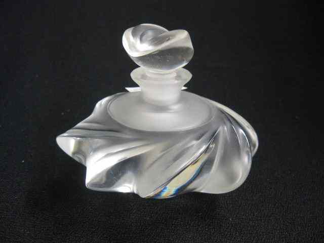 Appraisal: Lalique Crystal Perfume Bottle swirl design frosted signed '' diameter