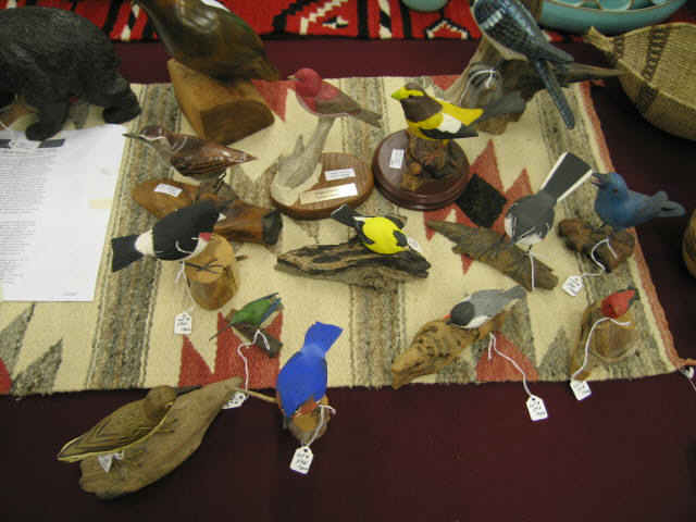 Appraisal: Collection of Bird Figurines mostly carved painted wood most signed