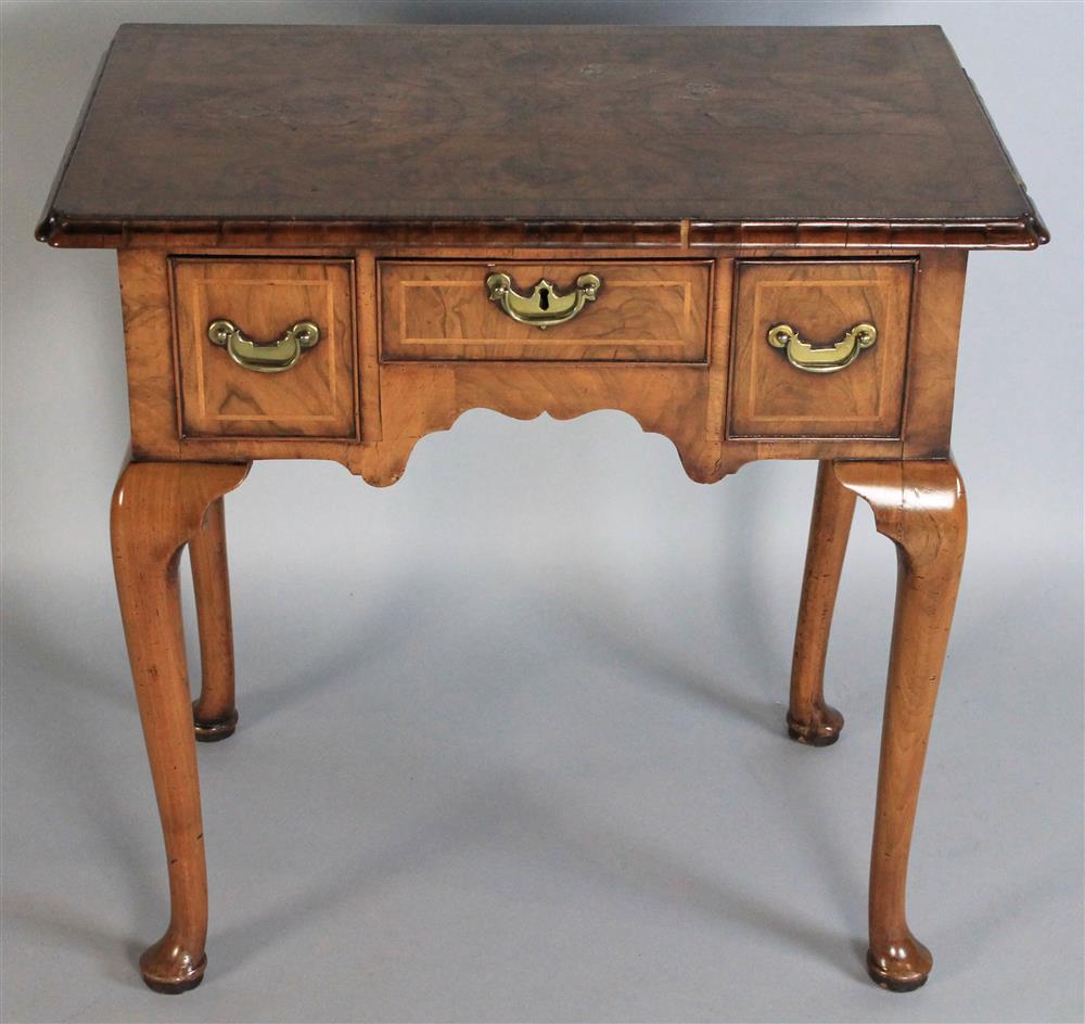 Appraisal: GEORGIAN INLAID WALNUT LOWBOY having a rectangular form with book