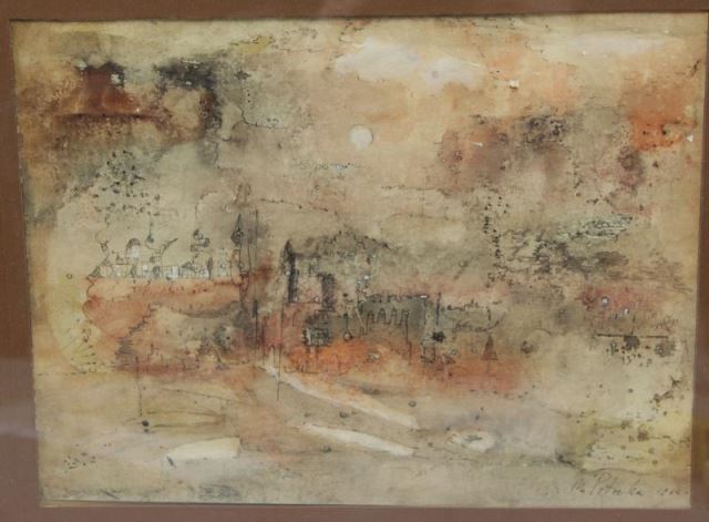 Appraisal: POTOCKA M Abstract Watercolor and Ink Signed and dated lower