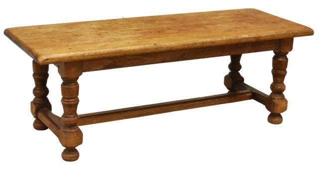 Appraisal: Rustic Italian coffee table th c rectangular tabletop rising on