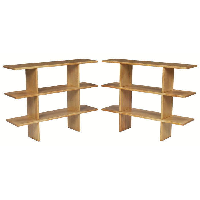 Appraisal: Russel Wright American Modern bookshelves pair by Conant Ball solid