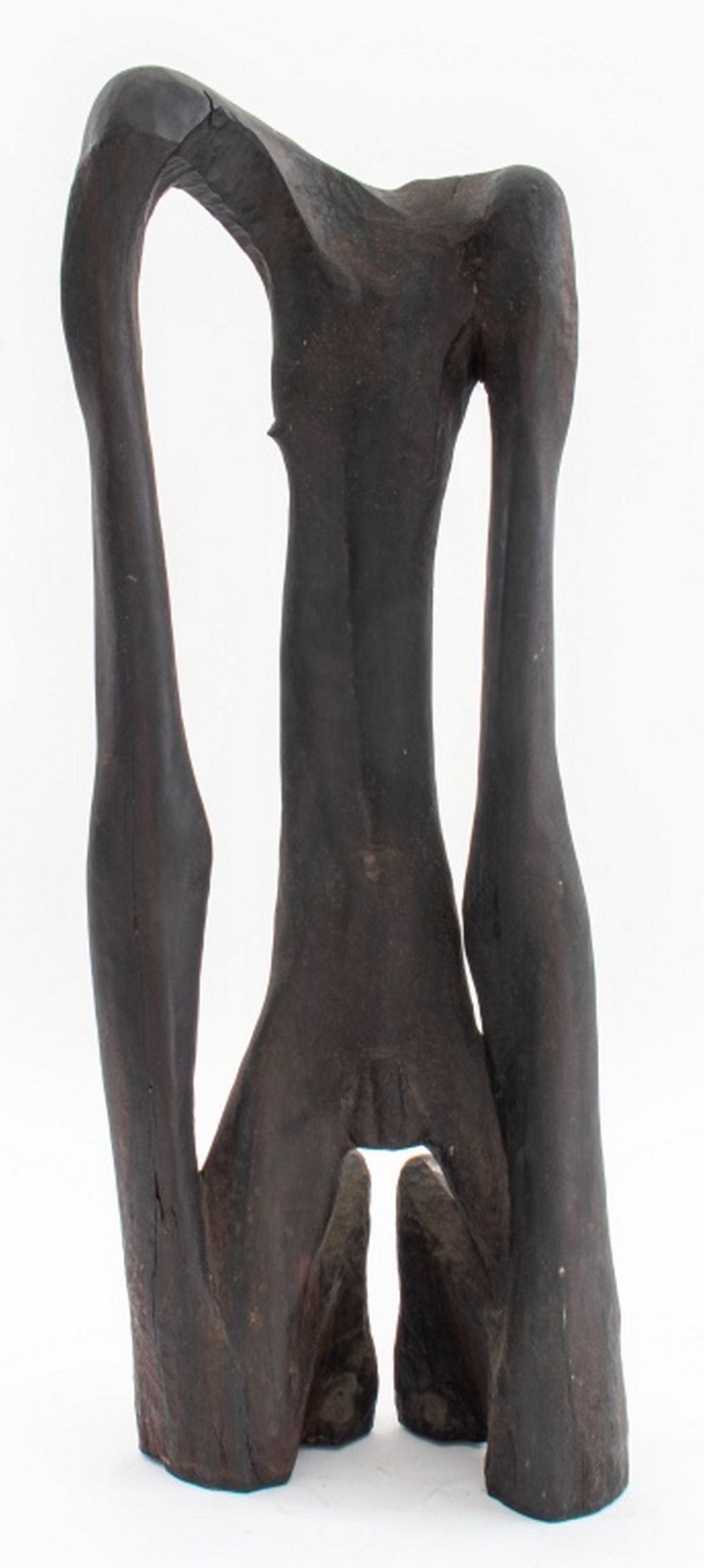 Appraisal: MID CENTURY MODERN CARVED WOOD MALE SCULPTURE Mid-Century Modern abstracted