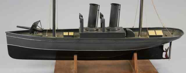 Appraisal: GUNBOAT Made of tin with fiberglass hull painted in grey