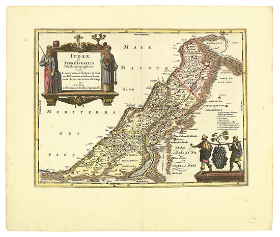 Appraisal: JANSSONIUS JOANNES Judaeae seu Terrae Israelis Double-page engraved map x